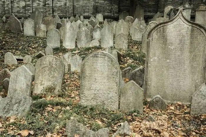 照片 旧废弃的犹太墓地. 历史万圣节观光概念.jpg