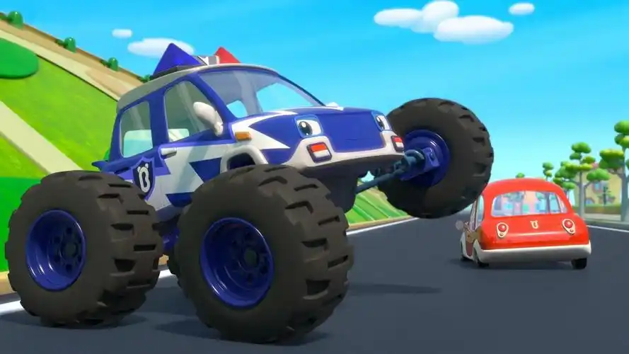 宝宝巴士启蒙音乐剧怪兽警车没有困难的工作只有勇敢的怪兽车