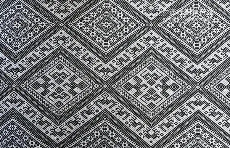 广西壮族侗族特色黑白壮锦侗锦双加厚提花桌布民族壮锦