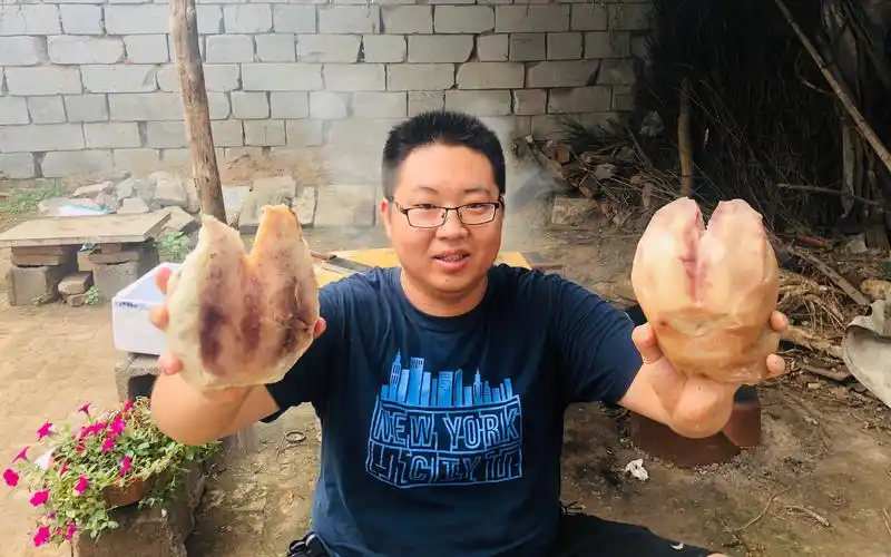 粉丝送来两个超大骆驼掌一个红烧一个烤没想到这么好吃
