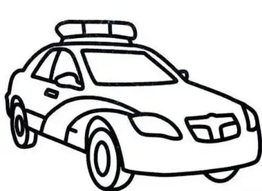警车简笔画 - 简单简笔画