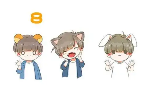 三小只q版萌图简笔画