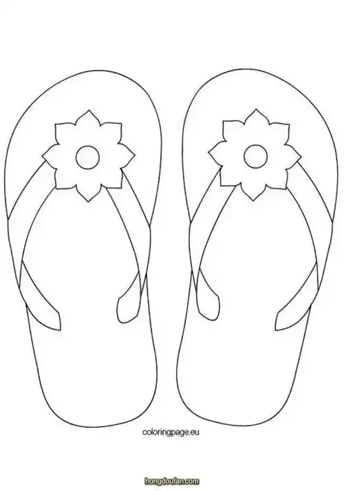 拖鞋要如何画带小花的一字拖鞋简笔画大全