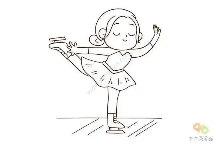 花样滑冰运动员简笔画怎么画