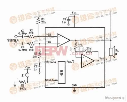 lm4904差分输入音频放大电路图