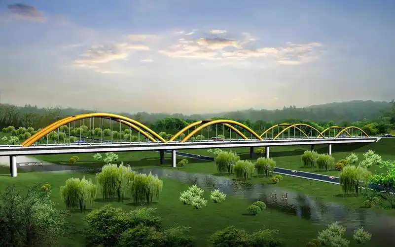 两张桥梁方案的效果图