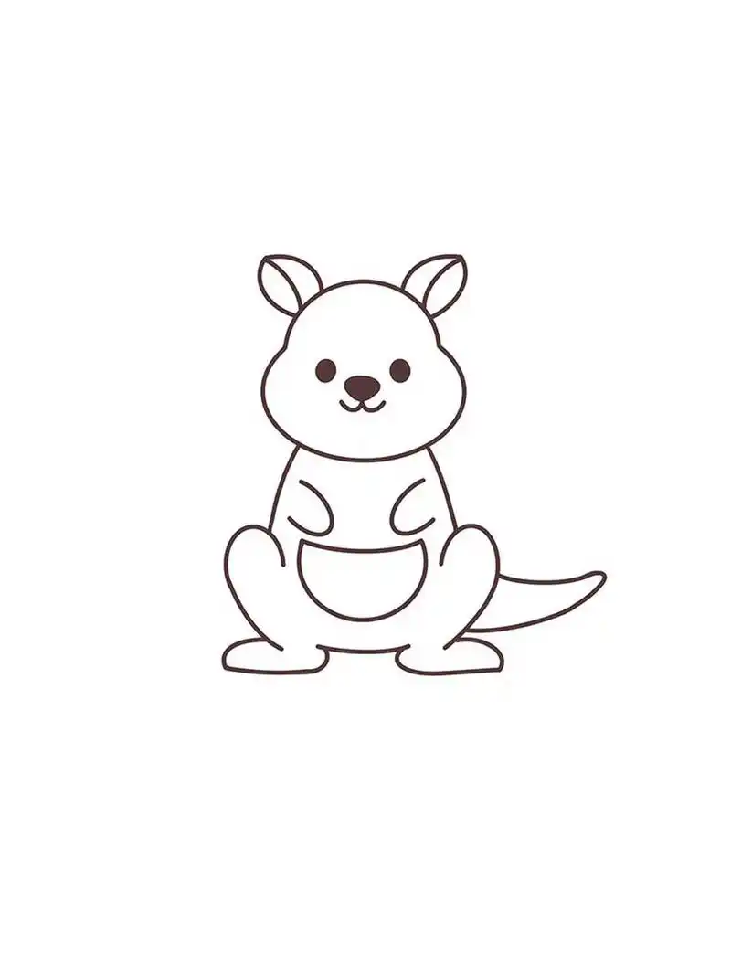 可爱的小袋鼠简笔画