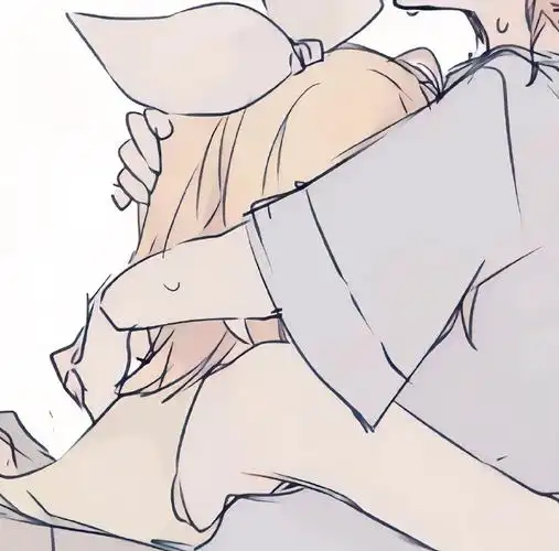 拥抱送花  动漫情侣头像#情侣头像无水印##情头