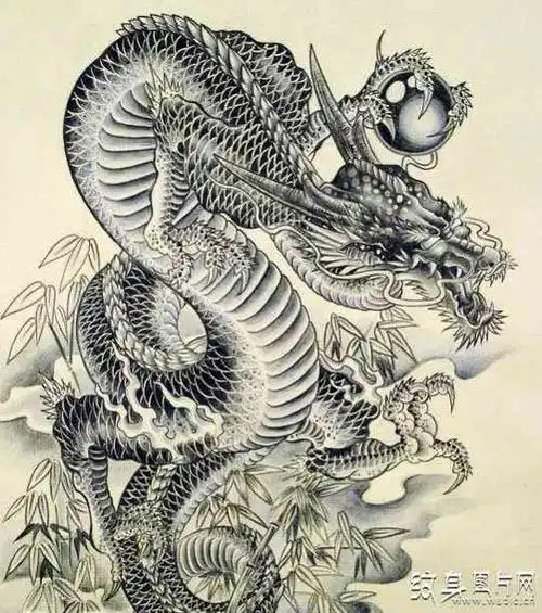 这个花腿纹身手稿图案,就是盘腿龙的设计图.盘腿龙在江湖的寓意