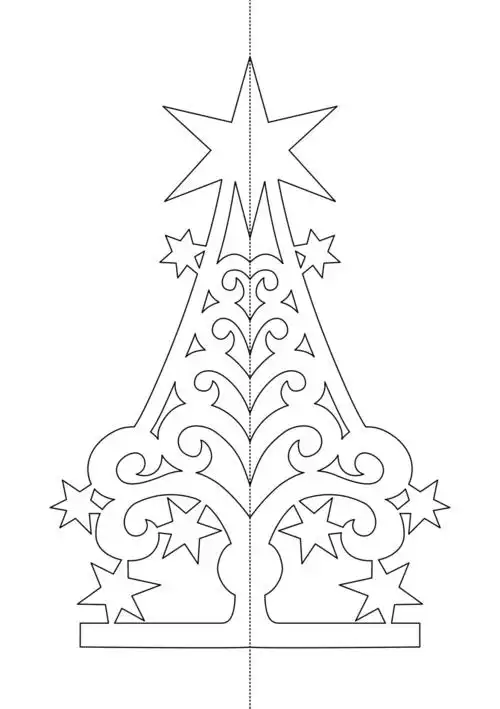 圣诞树 立体卡纸 纸雕 贺卡 图纸 a4