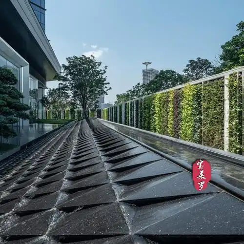 黑金沙水景石 黑金沙水景墙石 黑色花岗岩景观流水石