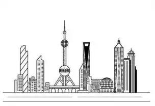 上海地标手绘 线稿图 城市图片