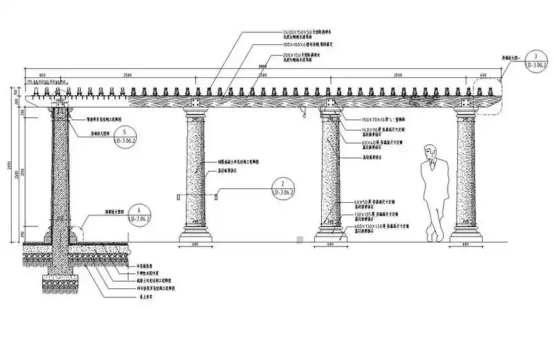 特色单臂廊架设计详图 ——知名景观公司景观