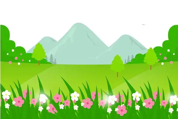 大自然草坪草地绿色春天矢量素材