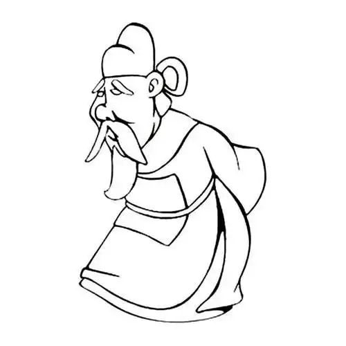 古代老人的简笔画最简单的