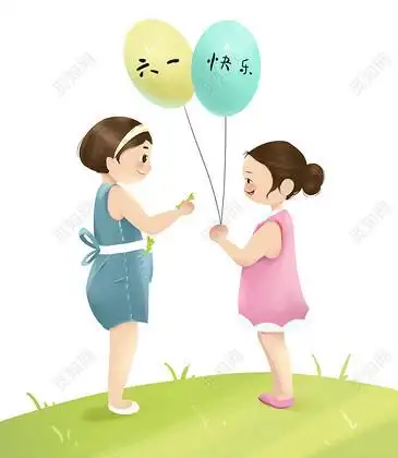 手绘卡通六一儿童节儿童素材