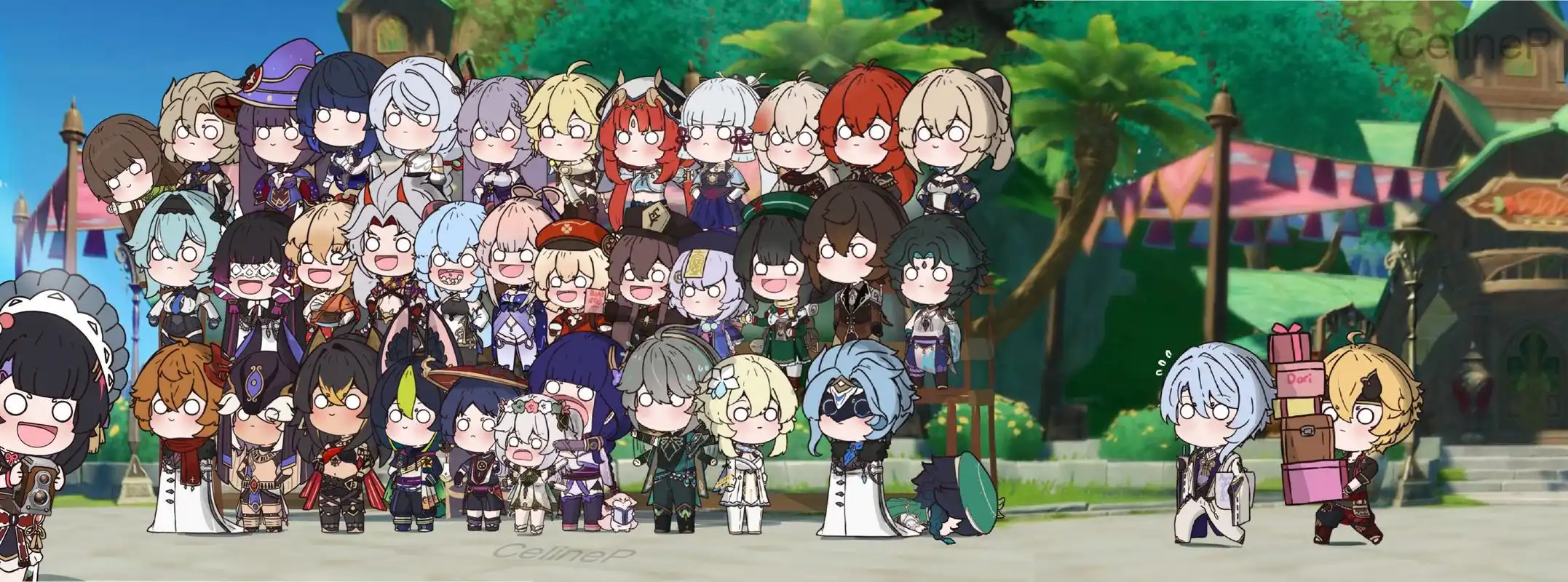 原神两周年的合照 画师:celinepizza