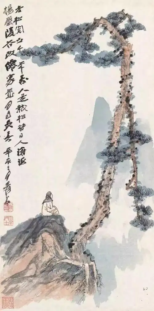 张大千的松,静心|画家|中国画|松树_网易订阅