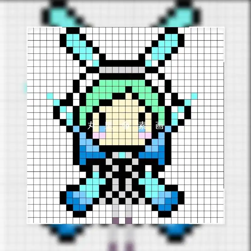 王者荣耀貂蝉逐梦之音像素画～#像素画 #网格画教学 #像素画 - 抖音
