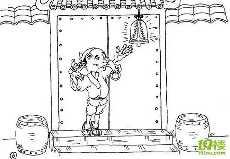 寓言故事掩耳盗铃简笔画