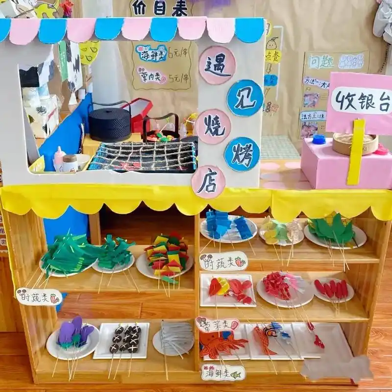 幼儿园娃娃家《烧烤店》#环创 #区域角 #娃娃家 #烧烤店  - 抖音
