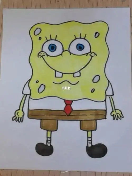 黄色的海绵宝宝画画简笔画