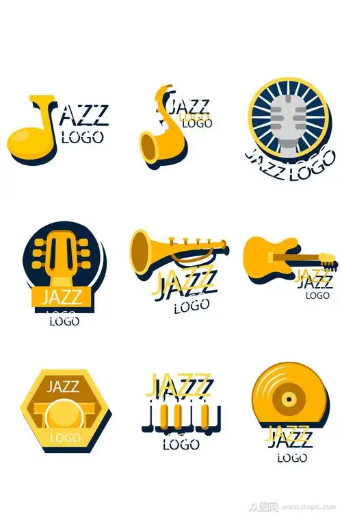 金色爵士乐标志矢量素材