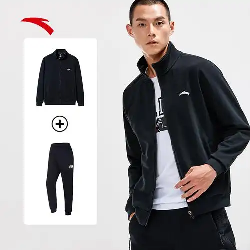 安踏官网运动套装男装2020冬季新款百搭休闲运动套装