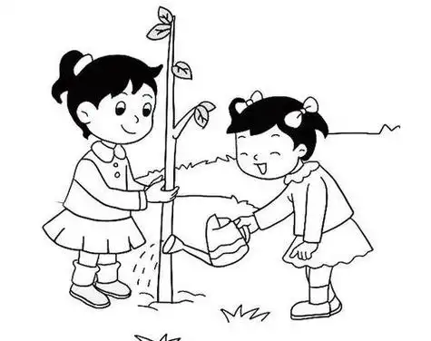 植树节简笔画种树的小朋友简笔画图片爱娃简笔画小孩种树简笔画我们