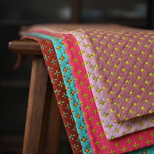 钟声刺绣 长款米字纹茶席桌旗置物垫 长方形居家文艺餐垫隔热垫