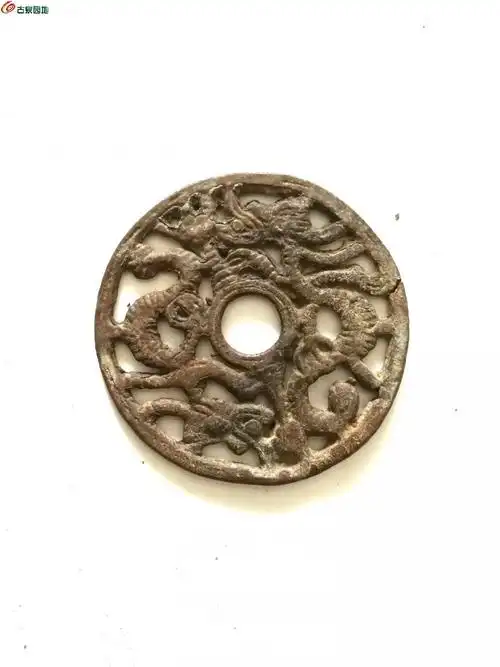 0起~漂亮的明代镂空双龙花钱
