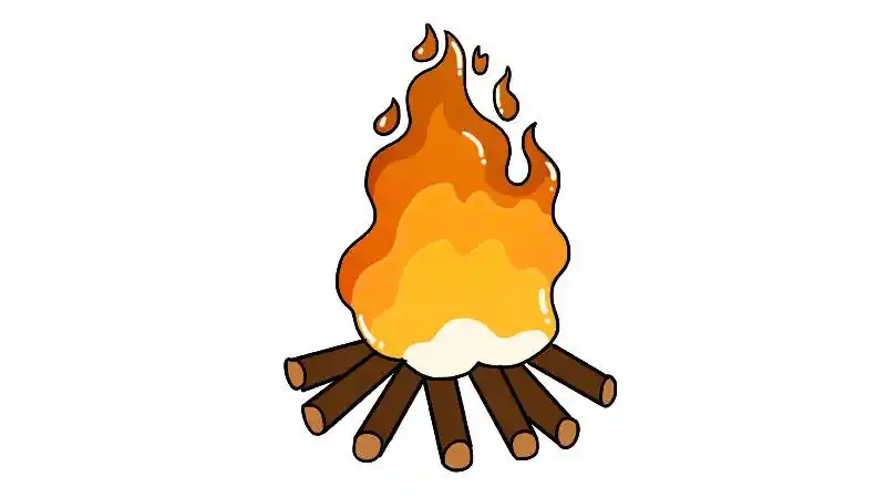 篝火简笔画画法