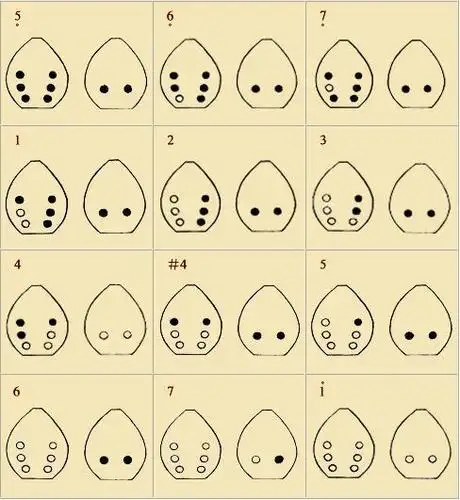 哪位高人告诉我 埙的指法