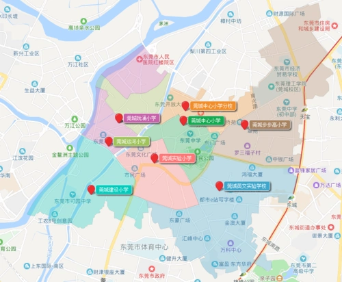 2019东莞莞城秋季户籍生招生学区划分一览