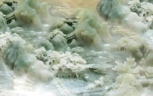 【tif不分】玉雕山水背景墙