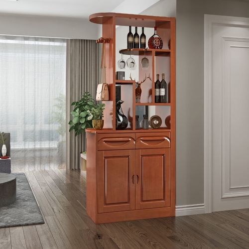 新中式间厅柜客厅隔断柜小户型玄关柜双面酒柜鞋柜屏风装饰柜1米