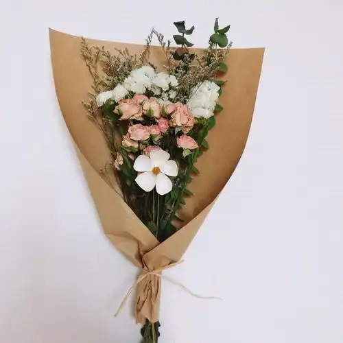 尤加利玫瑰干花花束ins小清新客厅家居装饰摆件永生花干花