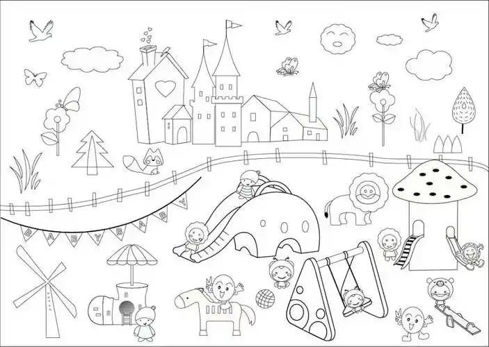 游乐场简笔画 游乐场简笔画儿童画