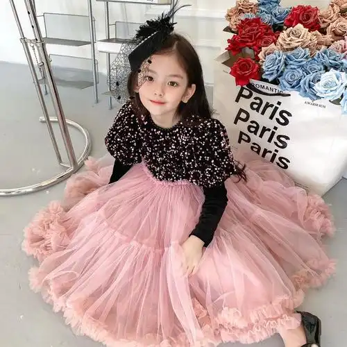 爱莎公主裙子女童秋冬加绒冰雪奇缘连衣裙小女孩新年衣服拜年礼服