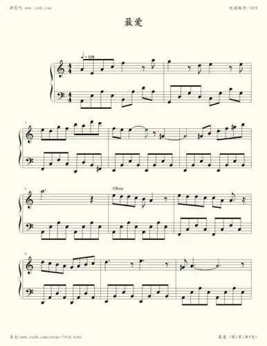 钢琴谱:最爱(周慧敏)