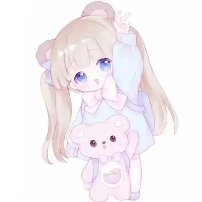 可爱卡通头像女生呆萌q版简单