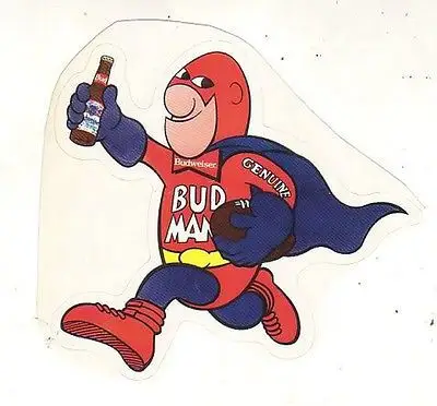 cool looking budweiser budman football player sticker