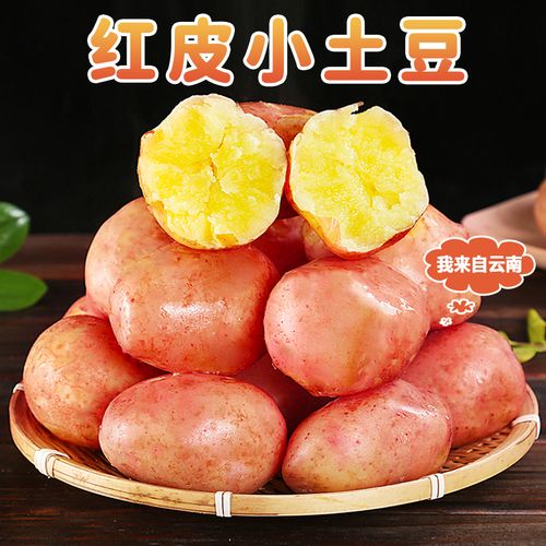 [西沛生鲜]新鲜云南红皮小土豆 中果 净重8.