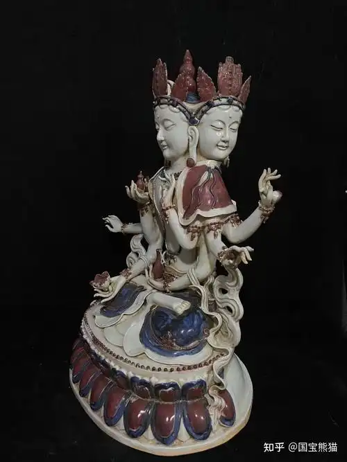 元青花三面佛精品