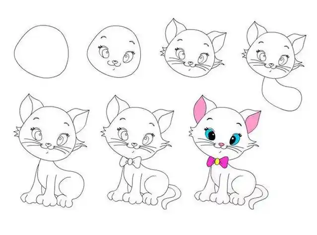 安吉拉的简笔画法超简单一起画一只可爱的会说话的宠物猫小猫在睡梦中