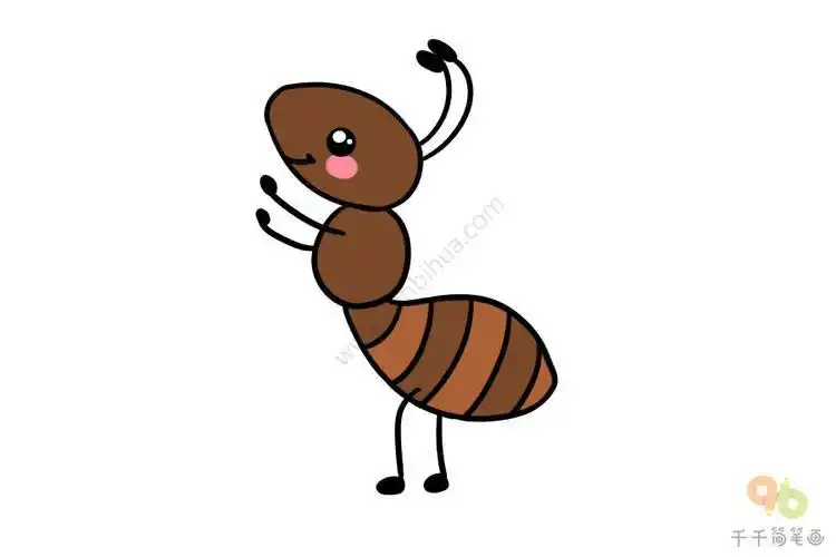 蚂蚁怎么画简笔画彩色