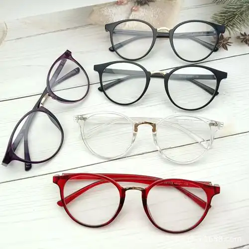 超轻tr90近视眼镜框潮男板材全框眼镜架复古黑框眼镜女透明圆框