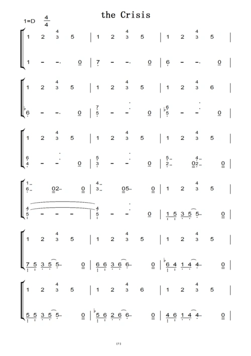 海上钢琴师 the crisis - ennio morricone(原版)钢琴双手简谱 钢琴谱