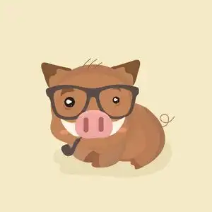 可爱的卡通野猪.滑稽的载体动物照片