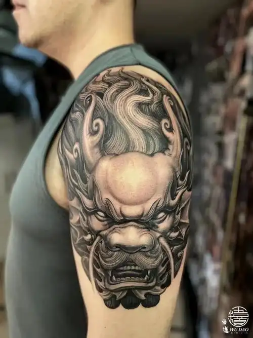 花臂龙石雕风格未完待续#纹身  #花臂  #花臂纹身  #石雕风格